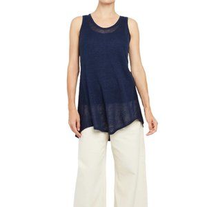 NEW Inhabit 100% Linen Back Exposed Seam Scoop Neck Tank Tunic